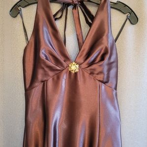 Jessica Mcclintock brown halter formal dress size 9/10